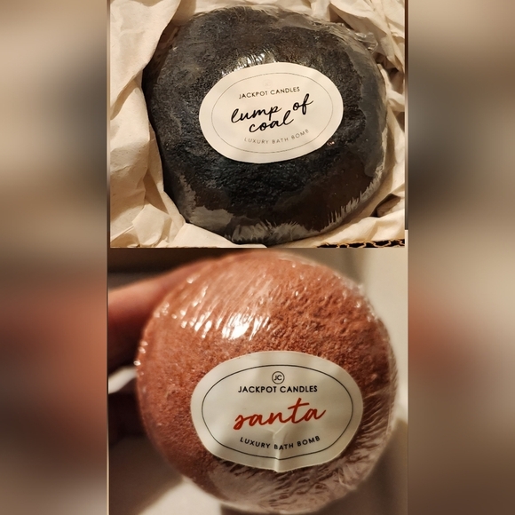 Jackpot Bath Bomb Set Lump of Coal And Santa - Picture 1 of 8